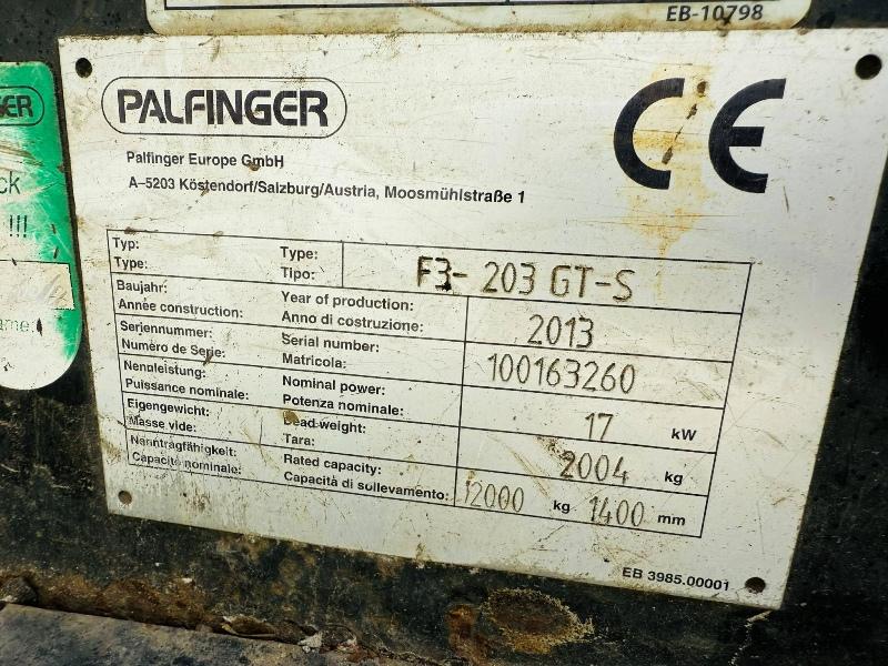 PALFINGER F3-203 ROUGH TERRAIN FORKLIFT*C/W PALLET TINES*YEAR 2013*VIDEO*