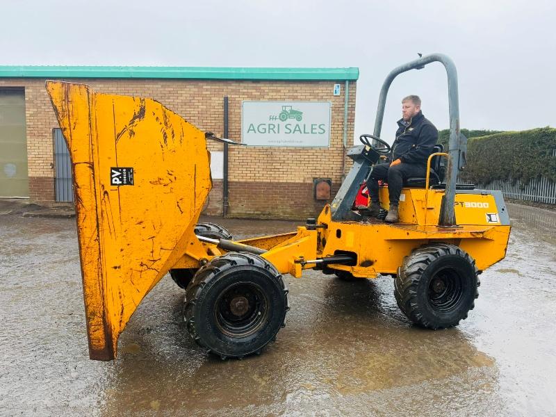 BENFORD PT3000 STRAIGHT TIP DUMPER*C/W KUBOTA ENGINE*VIDEO*