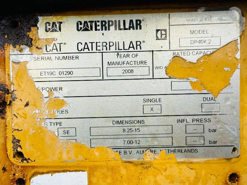 CATERPILLAR DP40K 2 4 TONNE FORKLIFT*C/W PALLET TINES*VIDEO*