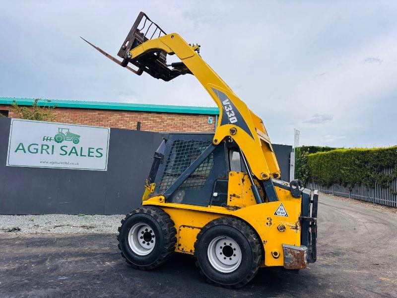 GHEL V330 HI LIFT SKIDSTEER*YEAR 2012*C/W NEW WHEELS AND TYRES & PALLET TINES*VIDEO*