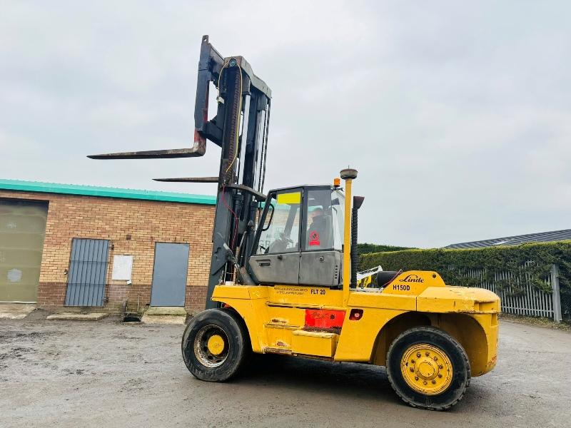 LINDE H150D 15 TONNE FORKLIFT*C/W JOYSTICK CONTROLS*VIDEO*