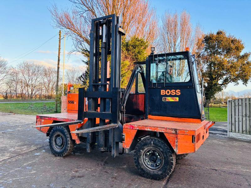 BOSS 556HH SIDE LOADING FORKLIFT C/W 2 STAGE MAST *VIDEO*