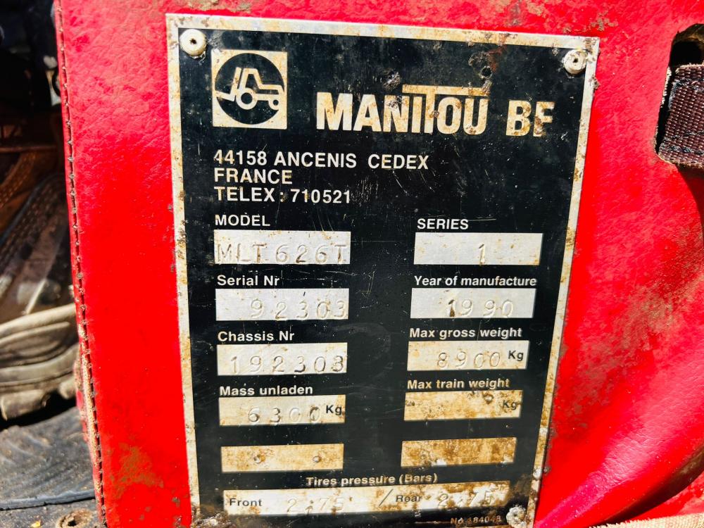 MANITOU MLT626T 4WD TELEHANDLER C/W BUCKET 