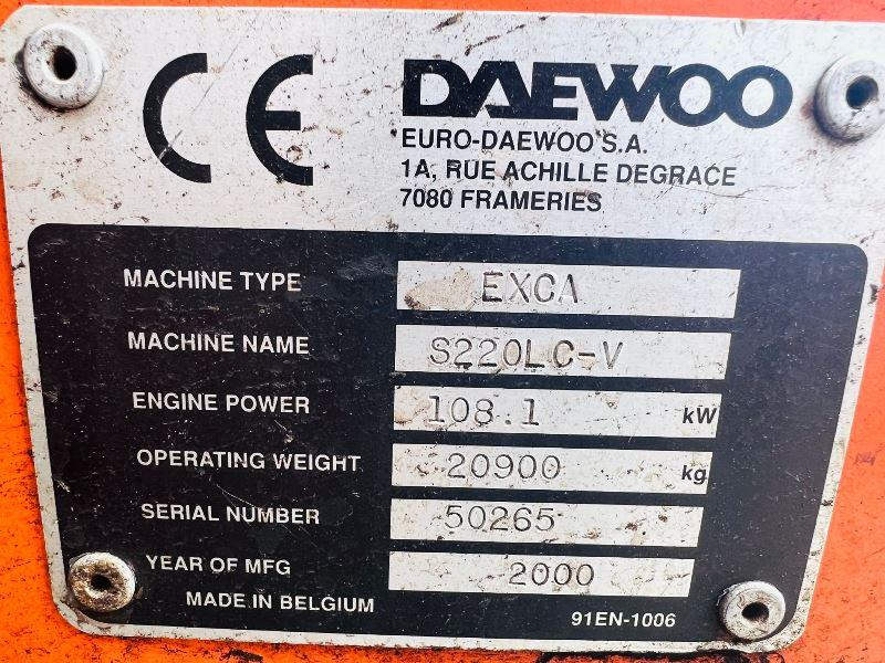 DAEWOO SOLAR 220LC-V EXCAVTOR C/W BOG MASTER TRACKS *VIDEO*