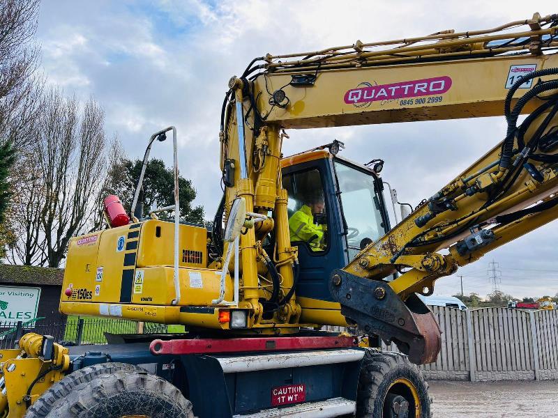 KOMATSU PW150ES-6K 4WD WHEELED EXCAVATOR C/W QUICK HITCH & RAILWAY GEAR *VIDEO*