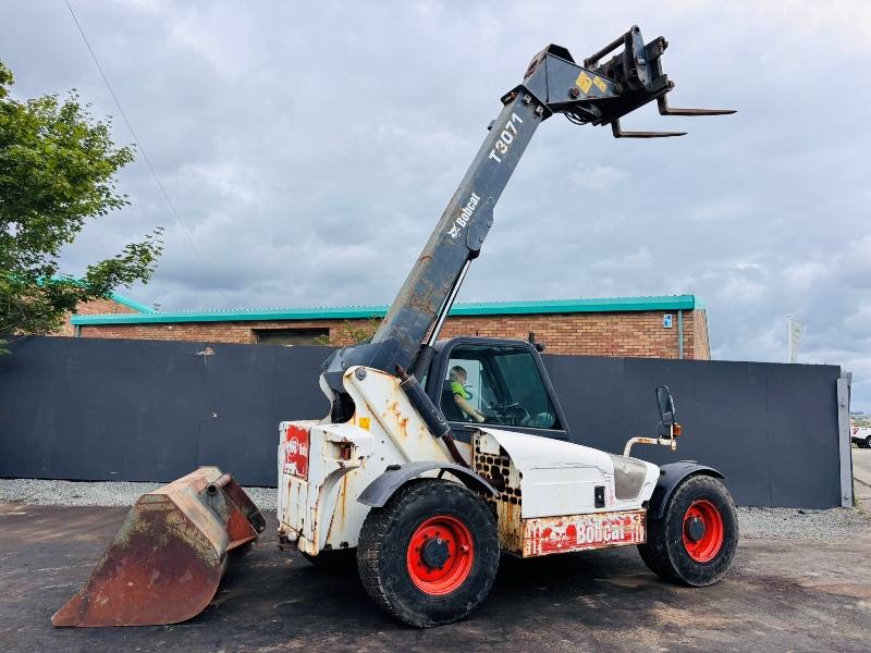 BOBCAT T3071 TELEHANDLER*C/W PALLET TINES AND BUCKET*VIDEO*