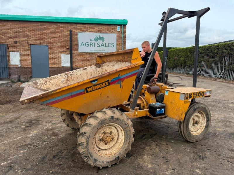 WINGET 2B1500 STRAIGHT TIP DUMPER*C/W ROLL BAR*VIDEO*