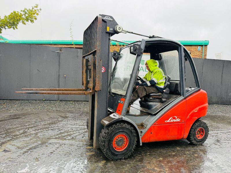 LINDE H30D FORKLIFT*DIESEL ISSUE*C/W PALLET TINES*VIDEO*