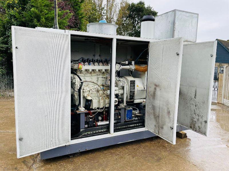 STAMFORD 125KVA 3 PHASE GENERATOR *YEAR 2009* C/W MAN E0836 E302 GAS ENGINE *VIDEO*