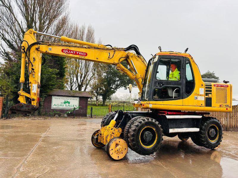 KOMATSU PW130ES-6K 4WD WHEELED EXCAVATOR C/W QUICK HITCH & RAILWAY GEAR *VIDEO*
