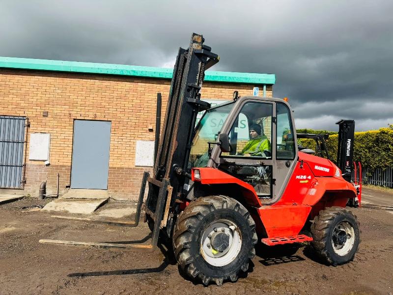 MANITOU M26-4 ROUGH TERRAIN FORKLIFT*YEAR 2018*C/W PALLET TINES*VIDEO*