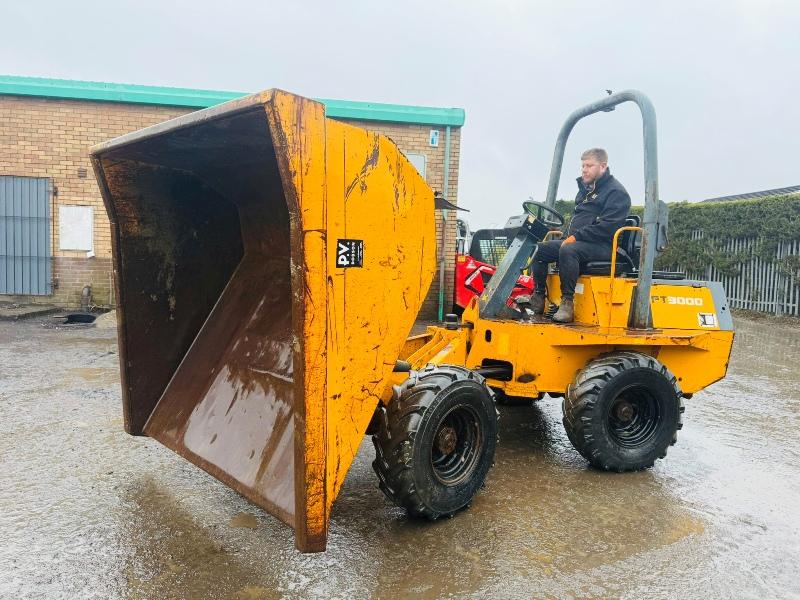 BENFORD PT3000 STRAIGHT TIP DUMPER*C/W KUBOTA ENGINE*VIDEO*