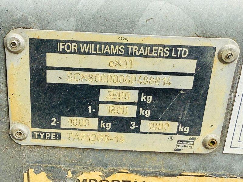 IFOR WILLIAMS TRI AXLE 14FT X 7FT CATTLE TRAILER*C/W 2 PARTITIONS*VIDEO*