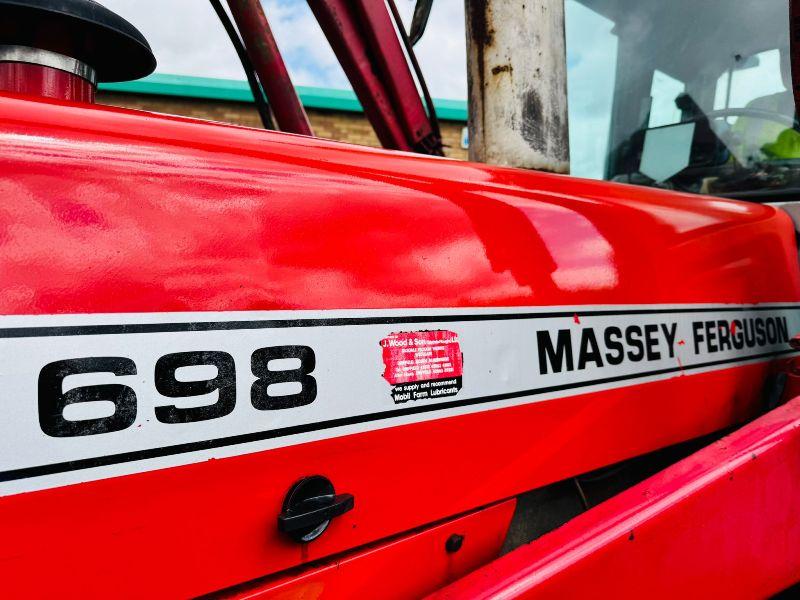 MASSEY FERGUSON 698*C/W FRONT LOADER AND MUCKFORK*VIDEO*