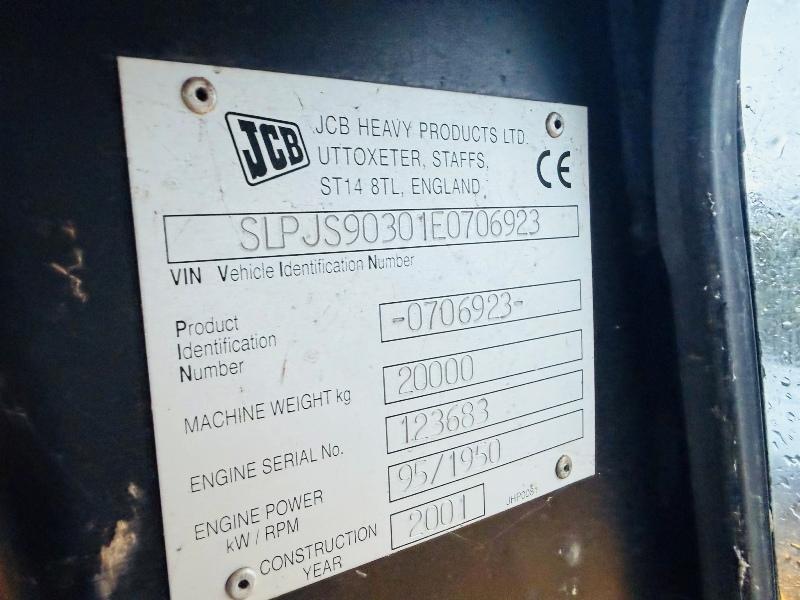 JCB JS200L EXCAVATOR*1 OWNER FROM NEW*C/W BUCKET*VIDEO*