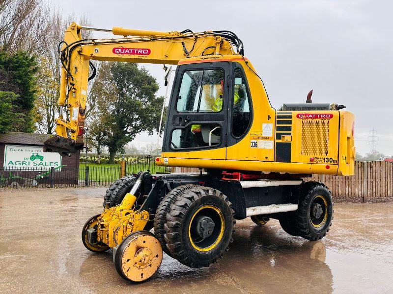KOMATSU PW130ES-6K 4WD WHEELED EXCAVATOR C/W QUICK HITCH & RAILWAY GEAR *VIDEO*