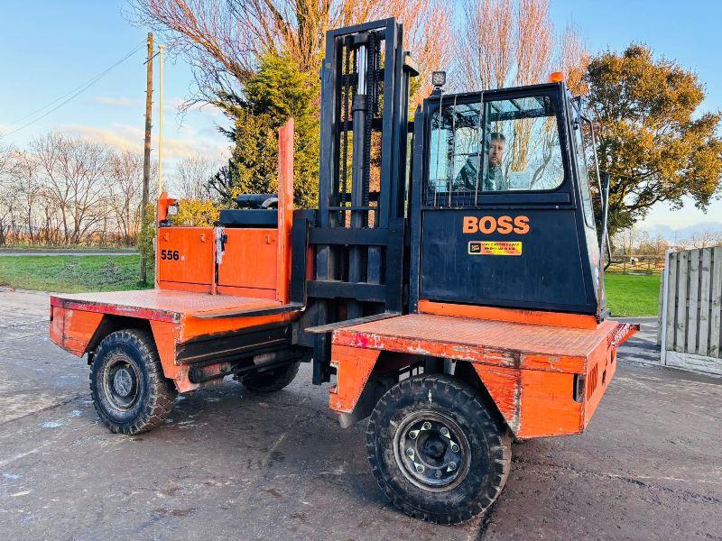 BOSS 556HH SIDE LOADING FORKLIFT C/W 2 STAGE MAST *VIDEO*