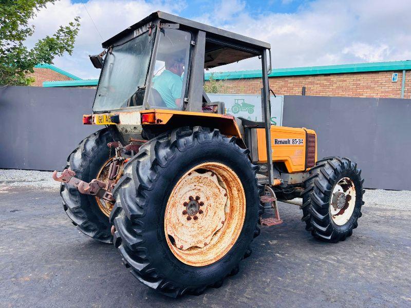 RENAULT 85-34 4WD TRACTOR*C/W REAR LINKAGE*VIDEO*