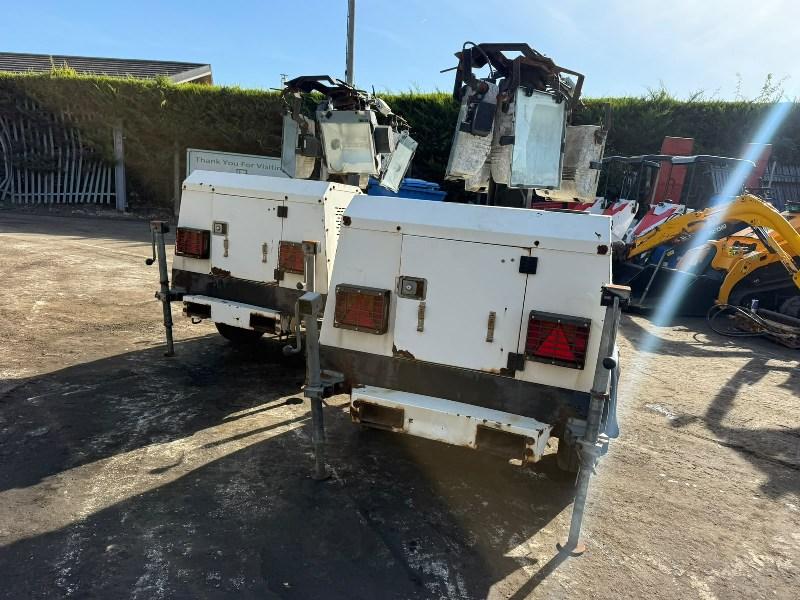2 X SMC TL90 LIGHTING TOWERS*C/W KUBOTA ENGINES*VIDEO*