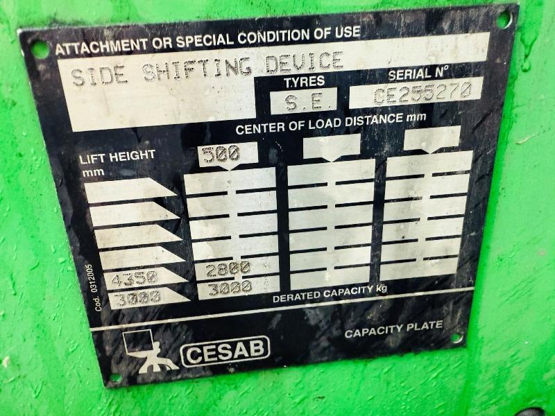 CESAR DRAGO 300 SIDESHIFT FORKLIFT*C/W PALLET TINES*VIDEO*