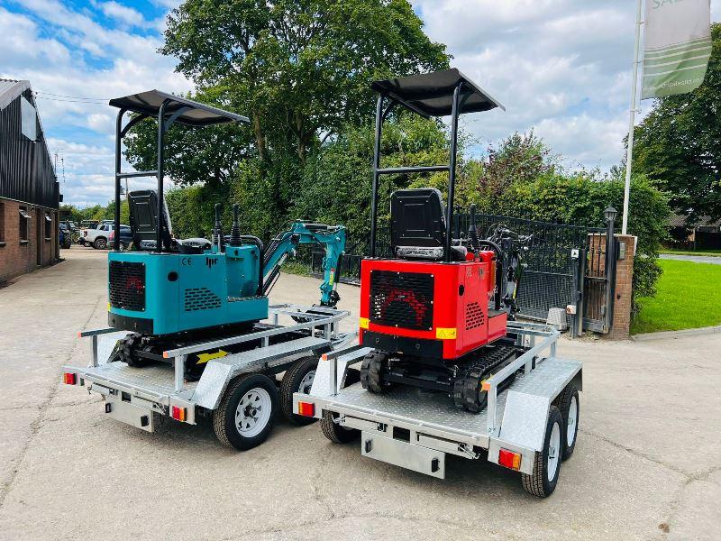 UNUSED JPC PC10 EXCAVATOR * YEAR 2023, CHOICE OF 2* C/W TWIN AXLE TRAILER*VIDEO*