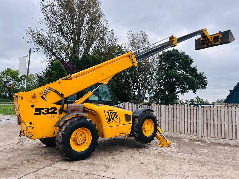 JCB 532-120 4WD TELEHANDLER *12 METERS, 7666 HOURS* C/W TINES & BUCKET *VIDEO*
