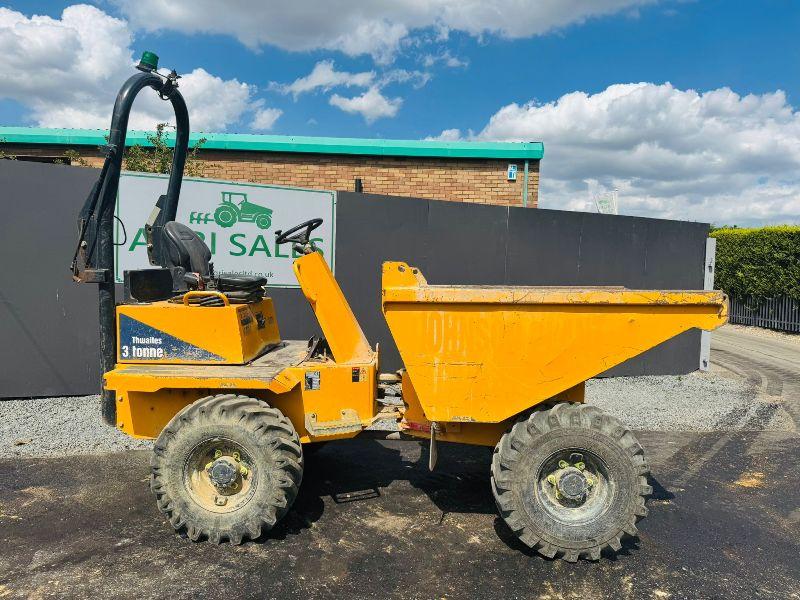 THWAITES 3 TONNE STRAIGHT TIP DUMPER*NON RUNNER*VIDEO*