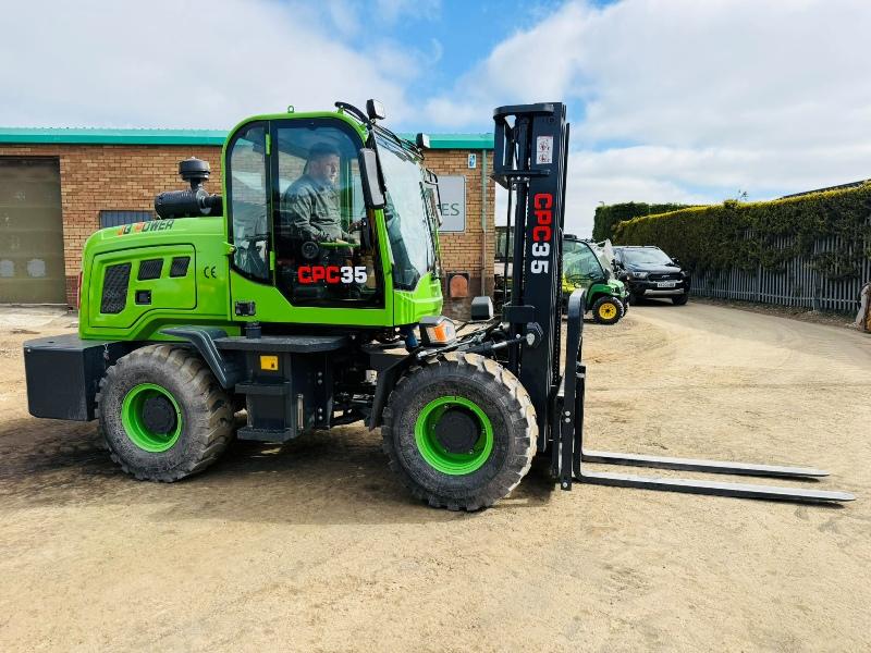 *NEW*UNUSED*JQ POWER CPC35 4WD ROUGH TERRAIN FORKLIFT*YEAR 2025*VIDEO*