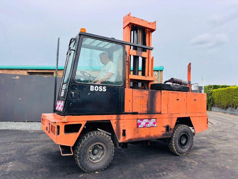 BOSS 556 HH SIDE LOADING FORK LIFT*C/W PALLET TINES*VIDEO*