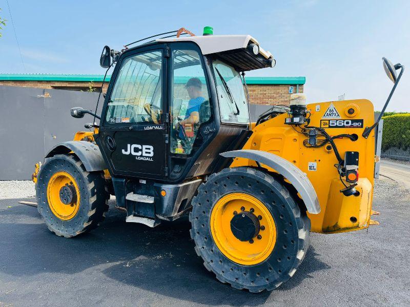 JCB 560-80 TELEHANDLER*PS TURBO*C/W PALLET TINES*YEAR 2016*VIDEO*