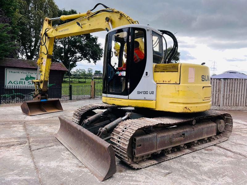 SUMITOMO SH130 TRACKED EXCAVATOR C/W BLADE & QUICK HITCH *VIDEO*