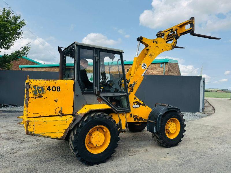 JCB 408 PIVOT STEER HANDLER *C/W LONG PALLET TINES*VIDEO*