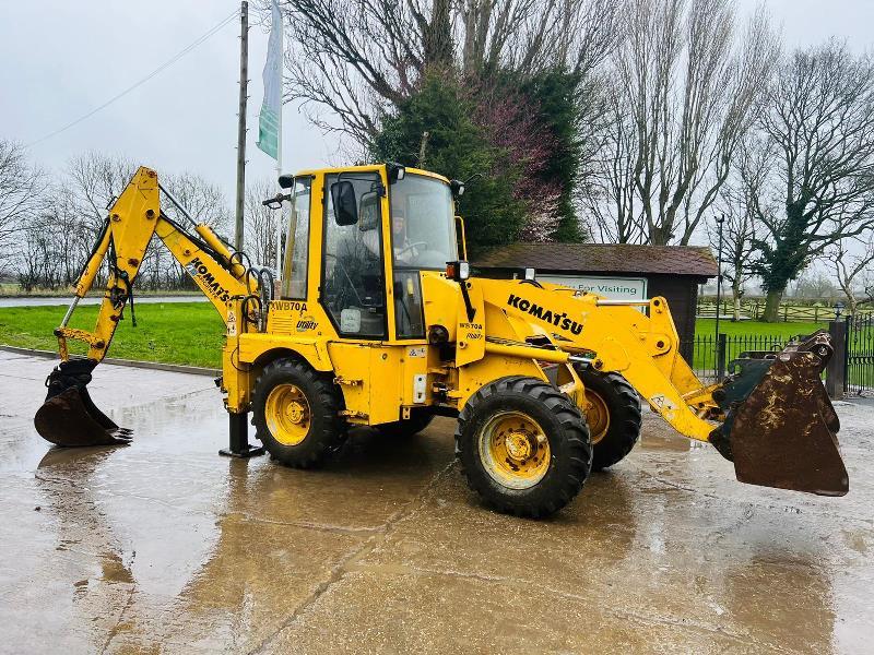 KOMATSU WB70A 4WD PIVOT STEER BACKHOE DIGGER C/W QUICK HITCH *VIDEO*