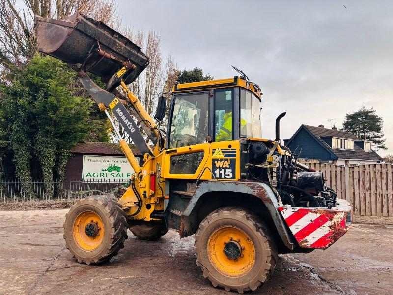 KOMATSU WA115 4WD LOADING SHOVEL * 5772 HOURS * C/W BUCKET *VIDEO*