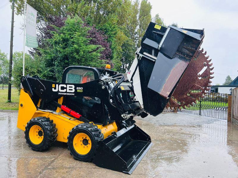 JCB 260 4WD SKIDSTEER *YEAR 2017, ONLY 182 HOURS * C/W WHEEL SAW & BUCKET *VIDEO*