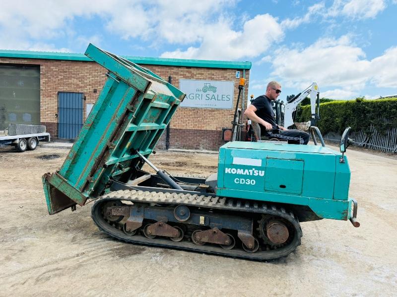 KOMATSU CD30-1 TRACKED DUMPER*C/W RUBBER TRACKS*VIDEO*