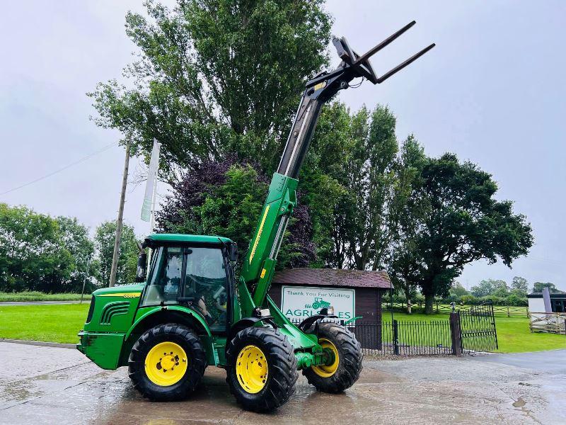 JOHN DEER 3800 4WD TELEHANDLER C/W PIN & CONE HEAD STOCK & TINES *VIDEO*
