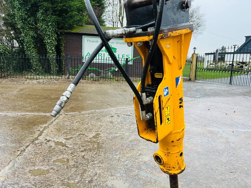 HYDRAULIC BREAKER TO SUIT 3 TON EXCAVATOR QUICK HITCH C/W PIPES *VIDEO*