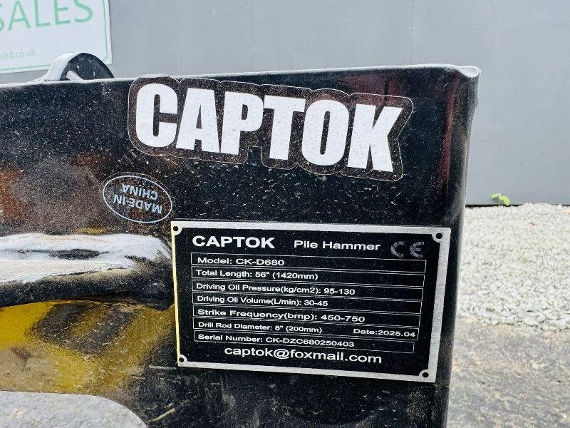 NEW*2025*CAPTOK CK-D680 HYDRAULIC POST KNOCKER TO SUIT SKIDSTEER*VIDEO*