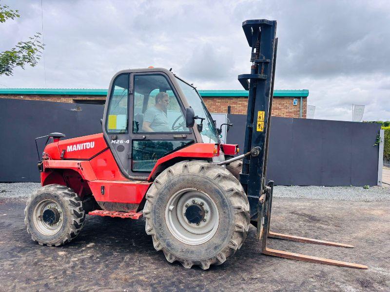 MANITOU M26-4 4X4 FORKLIFT*READING 2932 HOURS*C/W PALLET TINES*VIDEO*