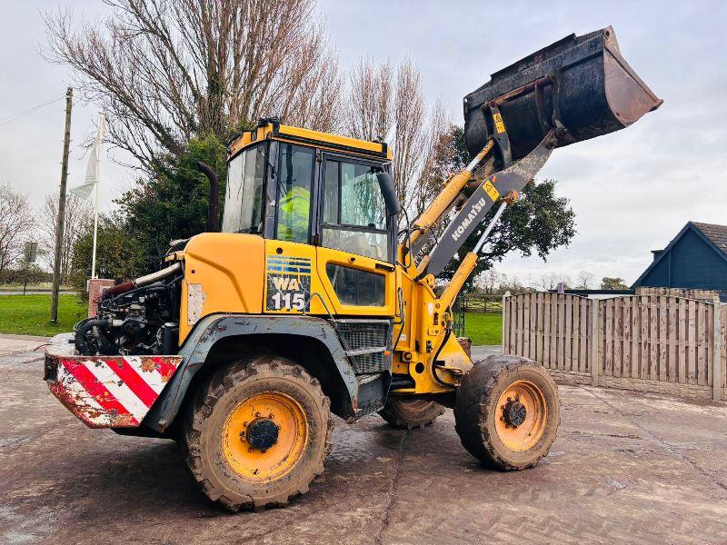 KOMATSU WA115 4WD LOADING SHOVEL * 5772 HOURS * C/W BUCKET *VIDEO*