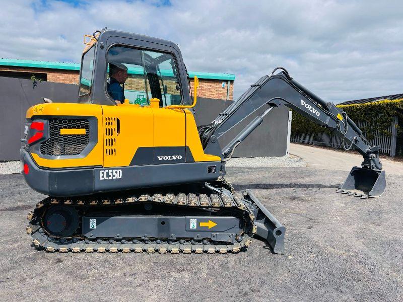 VOLVO EC55D RUBBER BLOCK TRACKS EXCAVATOR *YEAR 2017*C/W BUCKET*VIDEO*