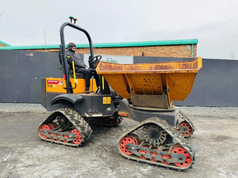 MECALAC TAS3 3 TONNE TRACKED SWIVLE SKIP DUMPER*2018*1053 HOURS*VIDEO*
