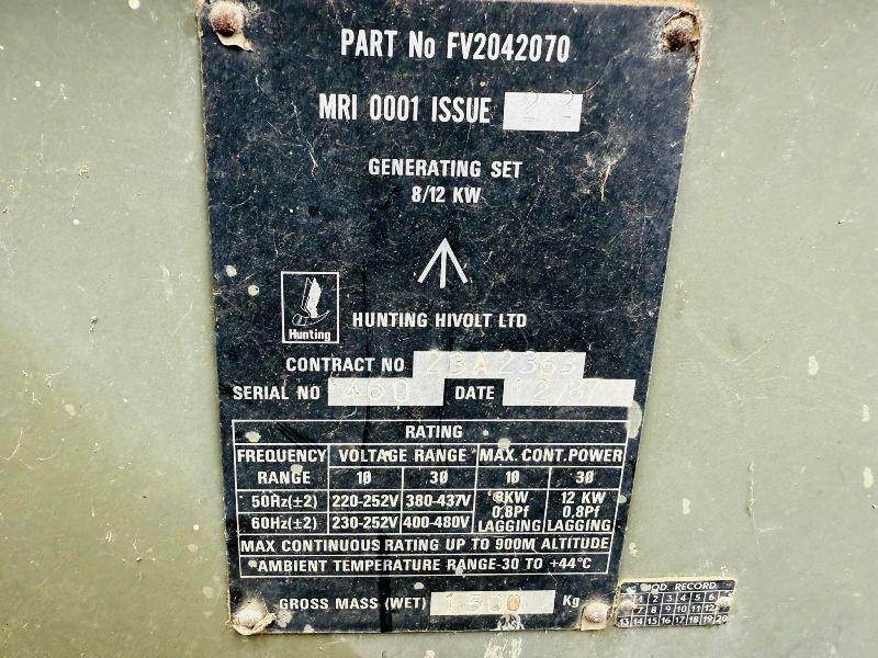 EX MOD ENGINE DRIVEN GENERATOR*C/W SINGLE OR 3PHASE*VIDEO*