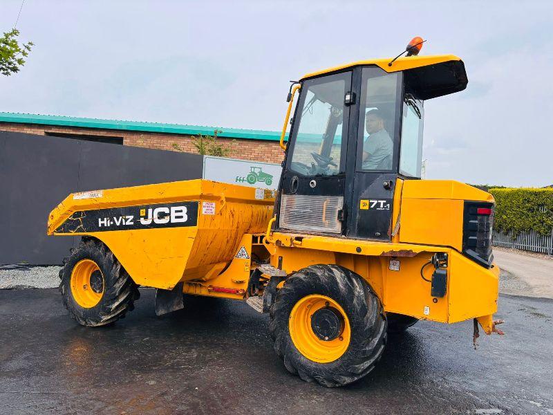 JCB 7FT 7 TONNE STRAIGHT TIP DUMPER* READING 1286 HOURS*YEAR 2018*VIDEO*