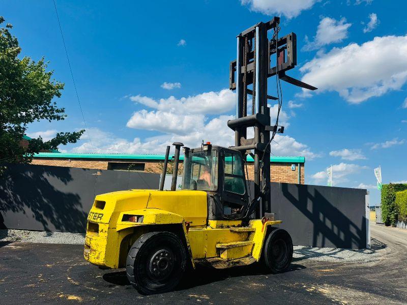 HYSTER H12.00 12 TONNE FORKLIFT 2 STAGE MAST*C/W PALLET TINES*VIDEO*