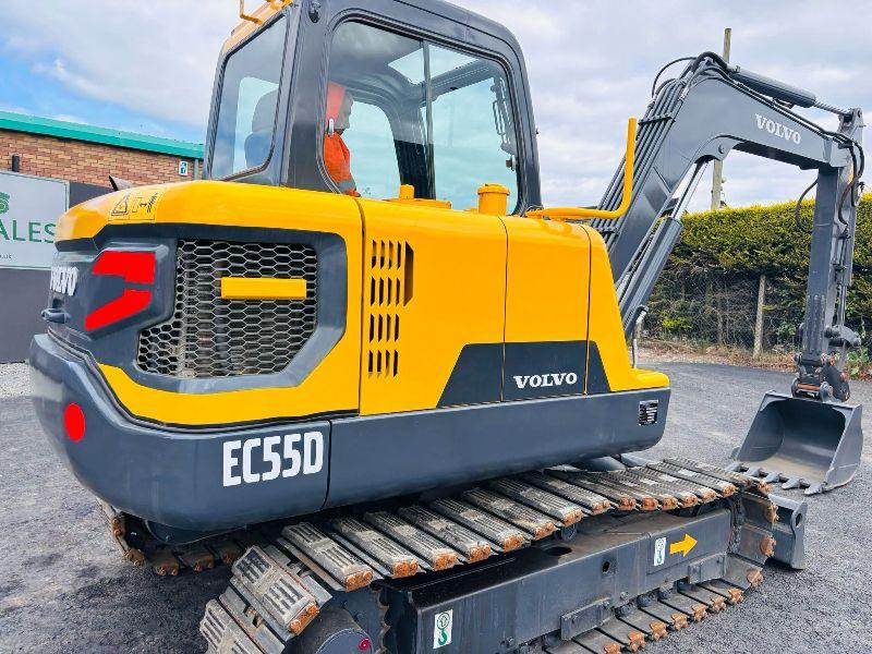 VOLVO EC55D RUBBER BLOCK TRACKS EXCAVATOR *YEAR 2017*C/W BUCKET*VIDEO*