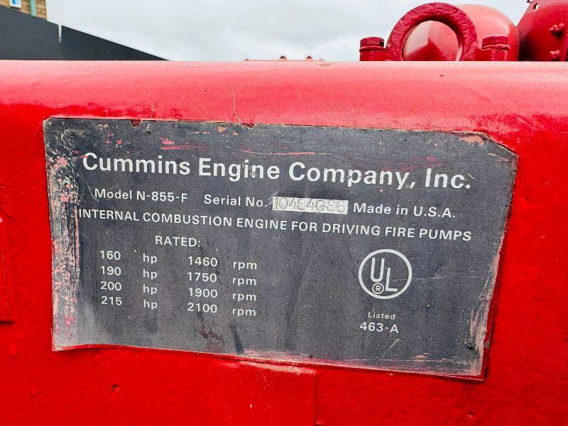 CUMMINGS N-855-F 6 INCH WATER PUMP *C/W 6 CYLINDER ENGINE*VIDEO*