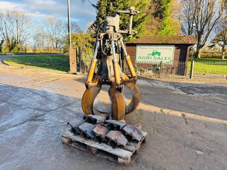 TEREX/FUCHS HDMS 5 TINE ROATING SCRAP GRAB *YEAR 2018, TO SUIT 32 TON* VIDEO*