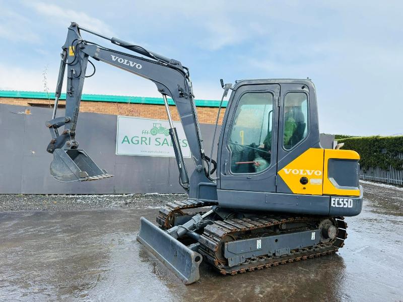 VOLVO EC55D RUBBER BLOCK TRACKS EXCAVATOR *YEAR 2017*C/W BUCKET*VIDEO*